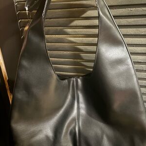 Victoria secret black Faux Leather Tote Bag
